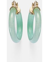 Mateo - 14Kt Hoop Earrings With Jade - Lyst