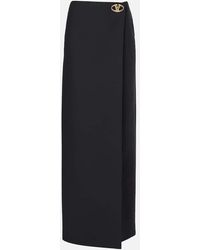 Valentino - Maxirock Vlogo Locker Aus Crepe Couture - Lyst