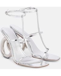 Ferragamo - Elina 105 Metallic Leather Sandals - Lyst