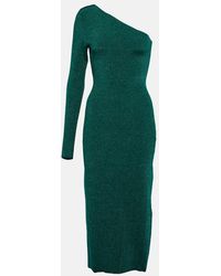 Victoria Beckham - One-shoulder Knitted Midi Dress - Lyst