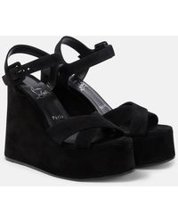 Christian Louboutin - Supramariza 130 Suede Wedge Sandal - Lyst