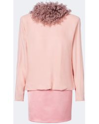 Valentino Garavani - Feather-Trimmed Silk Georgette Minidress - Lyst