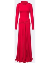 David Koma - Draped Floral-Applique Gown - Lyst