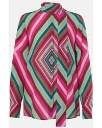 Valentino - Camisa De Crepe De Seda Con Lazada - Lyst