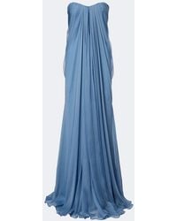 McQueen - Gathered Silk Gown - Lyst