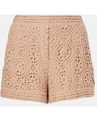 Elie Saab - Macrame Cotton-Blend Shorts - Lyst