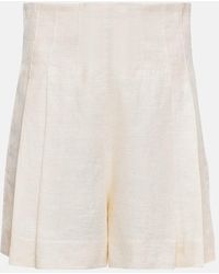 Chloé - High-rise Linen Shorts - Lyst