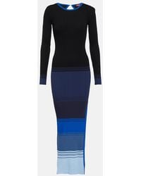 STAUD - Edna Striped Ribbed-knit Maxi Dress - Lyst
