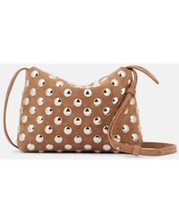 KHAITE - Lina Medium Studded Suede Crossbody Bag - Lyst