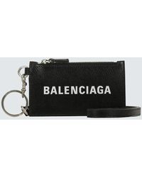 Balenciaga - Portemonnaie mit Riemen Cash aus Leder - Lyst