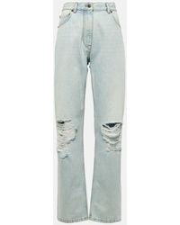 The Row - Burty Mid-rise Distressed Straight Jeans - Lyst