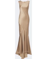Max Mara - Open-Back Satin Maxi Dress - Lyst