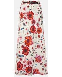 Dorothee Schumacher - Floral Ease Linen Midi Skirt - Lyst