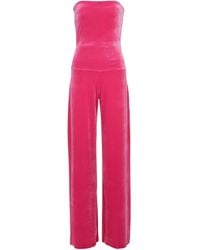 Norma Kamali Exclusive To Mytheresa – Strapless Velvet Jumpsuit - Pink