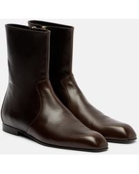 KHAITE - Colt Leather Ankle Boots - Lyst