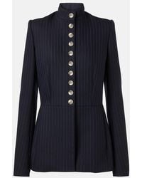 KHAITE - Samuel Chalk Stripe Wool-Blend Jacket - Lyst