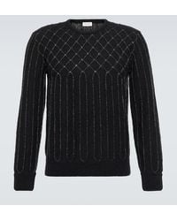 Saint Laurent - Patterned Mohair Wool-blend Sweater - Lyst
