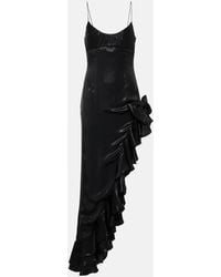 Alessandra Rich - Ruffled Asymmetrical Midi Dress - Lyst