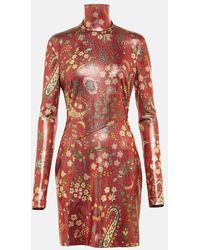 Etro - Paisley High Neck Minidress - Lyst