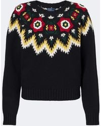 Polo Ralph Lauren - Crochet Wool And Cotton Sweater - Lyst