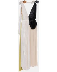 Victoria Beckham - Vestido largo asimetrico plisado - Lyst