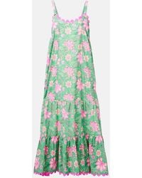 Juliet Dunn - Printed Cotton Maxi Dress - Lyst