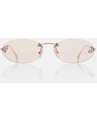 Fendi - First Crystal Oval Sunglasses - Lyst