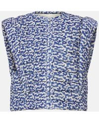 Isabel Marant - Gilet Aziela in cotone con stampa - Lyst