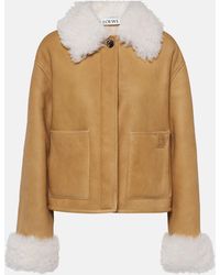 Loewe - Giacca in pelle con shearling - Lyst