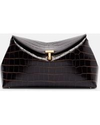 TOTEME - T-Lock Croc-Effect Leather Clutch - Lyst