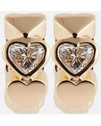 Sydney Evan - Ohrringe Heart Diamond aus 14kt Gelbgold mit Diamanten - Lyst