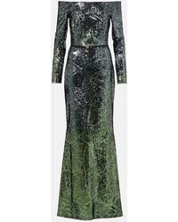 Elie Saab - Ombre Sequined Silk-Blend Gown - Lyst