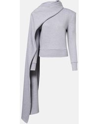 Magda Butrym - Scarf-Detail Cotton-Blend Sweatshirt - Lyst