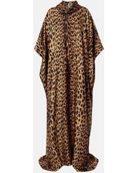 Gucci - Leopard-Print Silk Maxi Dress - Lyst