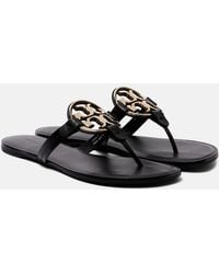 Tory Burch - Metal Miller Leather Thong Sandals - Lyst