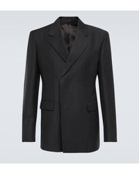 Prada - Double-breasted Mohair And Wool Blazer - Lyst