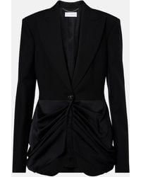 Stella McCartney - Draped Satin-Trimmed Wool Blazer - Lyst