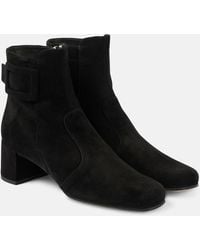 Roger Vivier - Tres Vivier 45 Suede Ankle Boots - Lyst