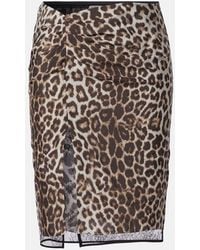 JACQUES WEI - Bedruckter Midirock Aus Seide Mit Spitze - Lyst