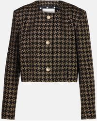Nina Ricci - Houndstooth Lame Tweed Jacket - Lyst