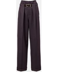 The Attico - Pleated Virgin Wool Wide-Leg Pants - Lyst
