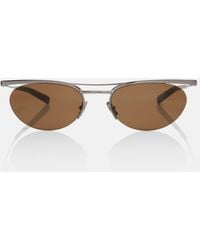 Saint Laurent - Sl Logo Oval Sunglasses - Lyst