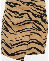 Stella McCartney - Mini-jupe en laine melangee a motif tigre - Lyst
