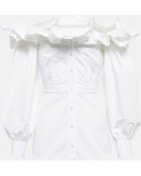 Alexander McQueen - Top en coton a volants - Lyst