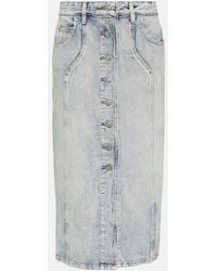 Isabel Marant - Vandy Denim Midi Skirt - Lyst