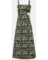 Agua Bendita - Vestido Midi Verano De Algodon Floral - Lyst