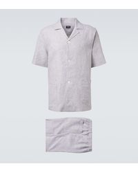 ZEGNA - Striped Linen Pajamas - Lyst