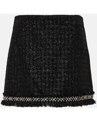 Versace - Mini-Jupe En Tweed Metallise A Ornements - Lyst