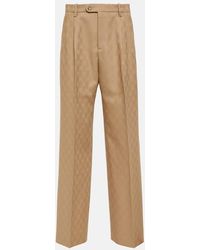 Gucci - GG Wool Jacquard Straight Pants - Lyst