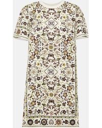 Tory Burch - Printed Silk And Cotton Minidress - Lyst
